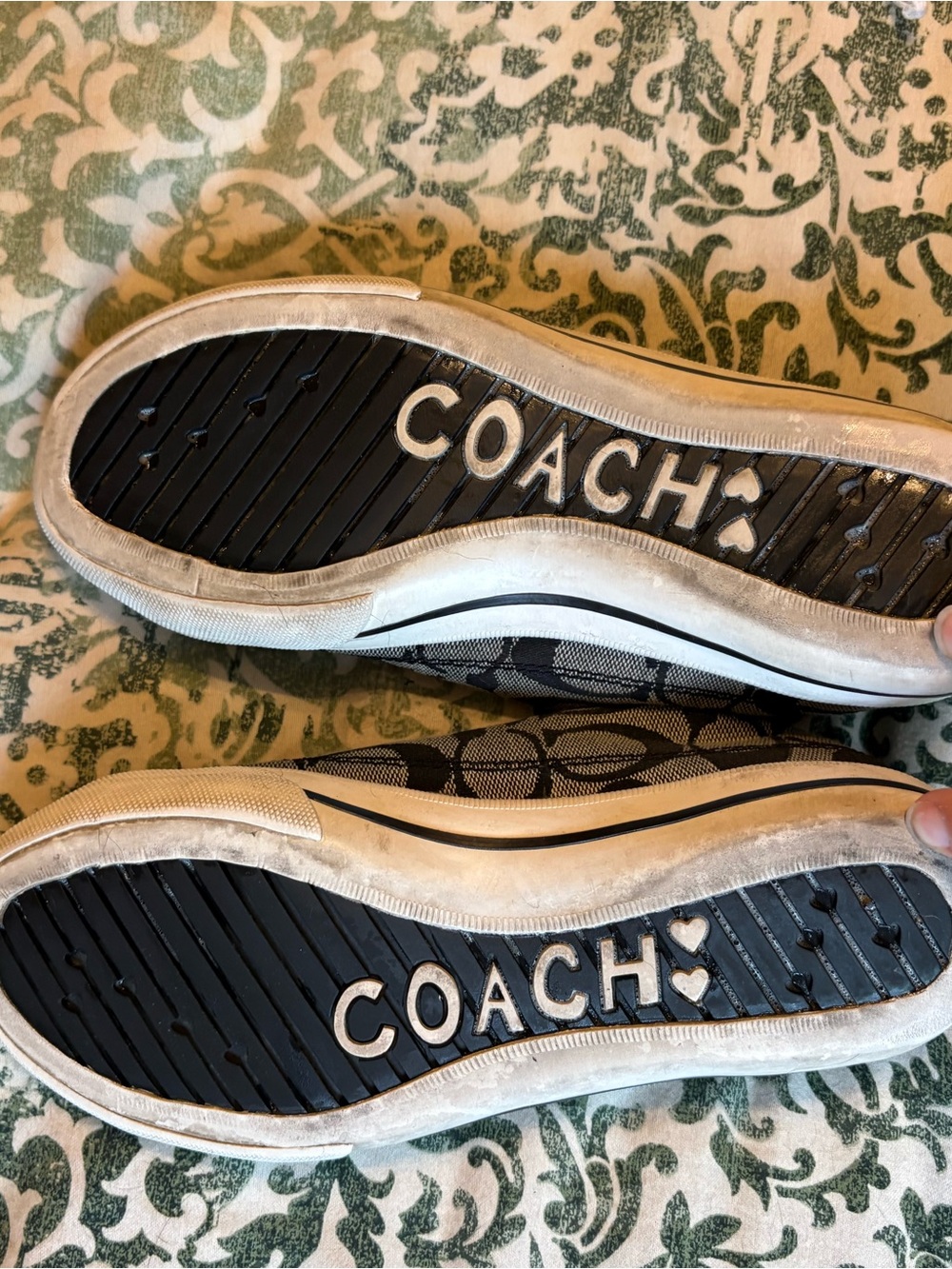 Coach Monogram Slip-On Sneakers in Black and Gray - Picture 4 of 5